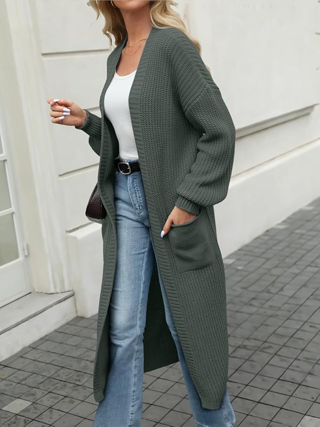 LILLUSORY Women's Oversized Long Cardigan Open Front Duster